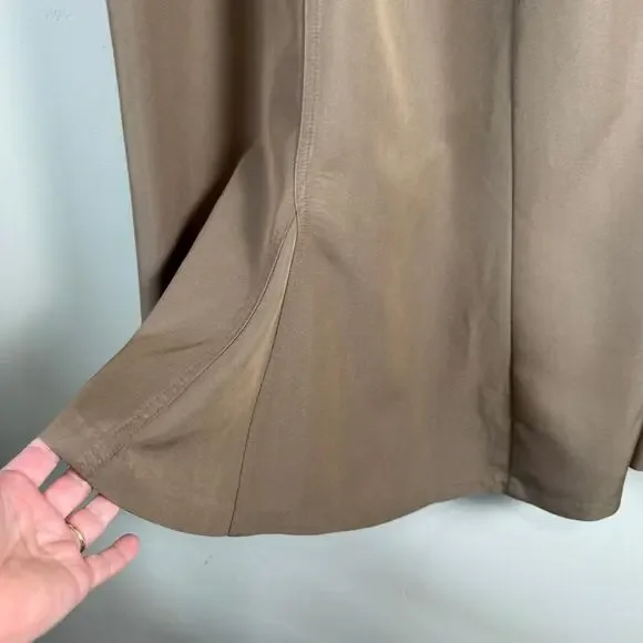 NWT CJ Banks Size 24 Midi Skirt A-Line Tan Women's Modest Career Western - Picture 4 of 10